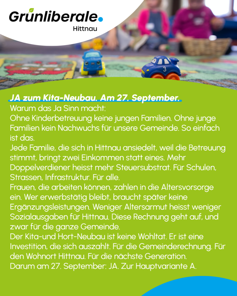 JA zum Kita-Neubau. Am 27. September.